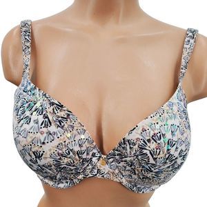 Victorias Secret Lined Perfect Coverage Bra 34D Floral Sequins Pretty Great